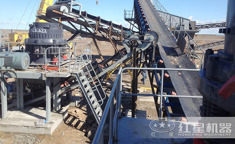 紅星復合圓錐破碎機生產(chǎn)線現(xiàn)場