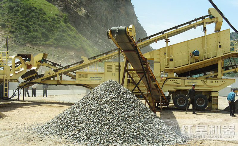 紅星移動破碎站生產線現(xiàn)場