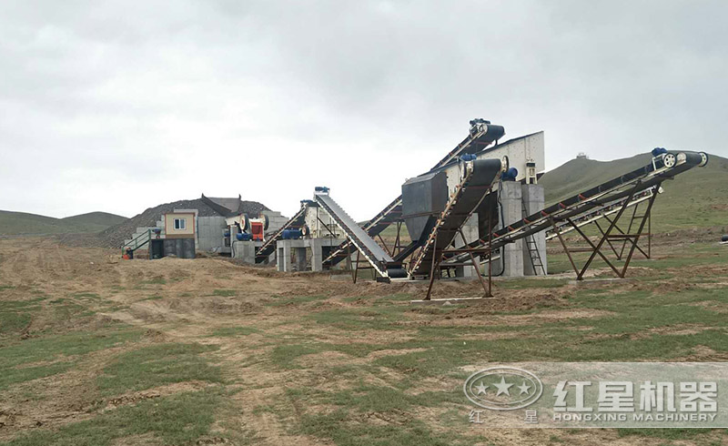 紅星石子生產(chǎn)線現(xiàn)場配置合理、高產(chǎn)運行
