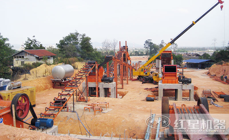 顎破+反擊破生產(chǎn)線現(xiàn)場