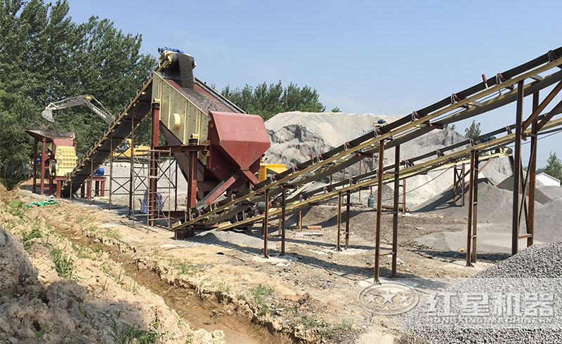 紅星錘式破碎機碎石現場