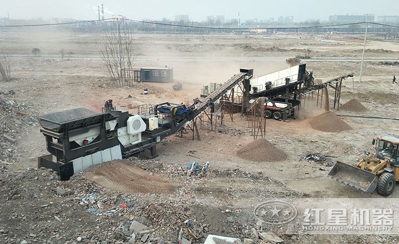 紅星北京用戶移動(dòng)式石料粉沙現(xiàn)場