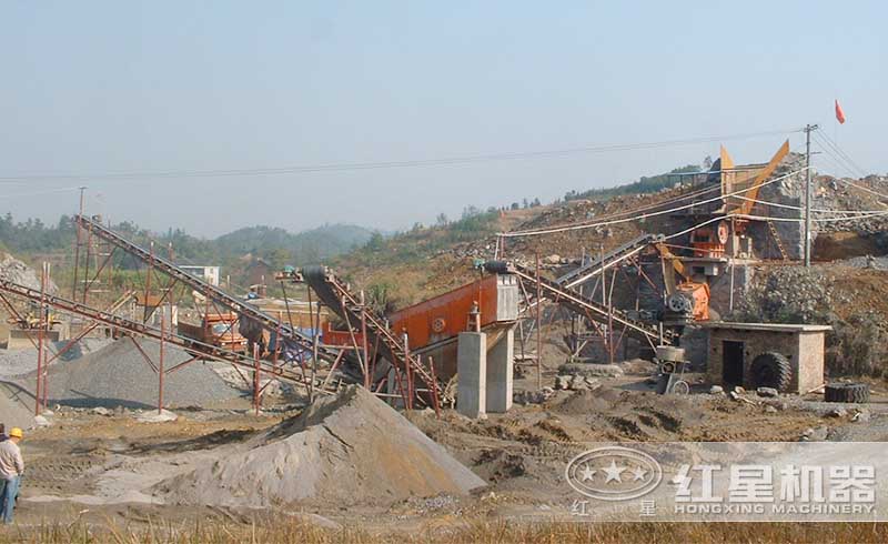 紅星用戶顎式破碎機生產線現(xiàn)場
