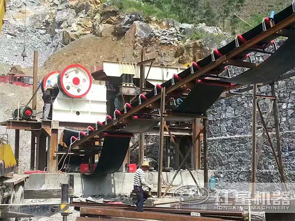 紅星顎式破碎機生產(chǎn)線現(xiàn)場
