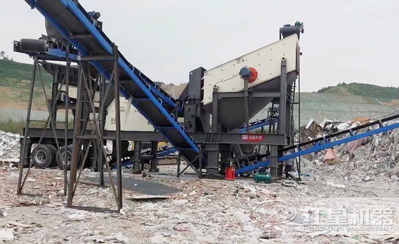 紅星用戶的建筑垃圾破碎現(xiàn)場