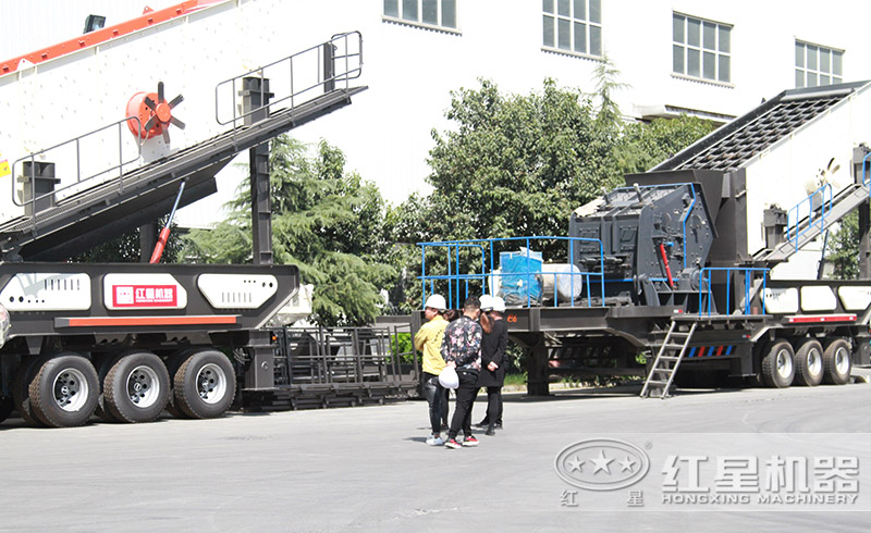 河北用戶不遠(yuǎn)潛力來紅星廠區(qū)參觀購置移動(dòng)式建筑垃圾破碎機(jī)